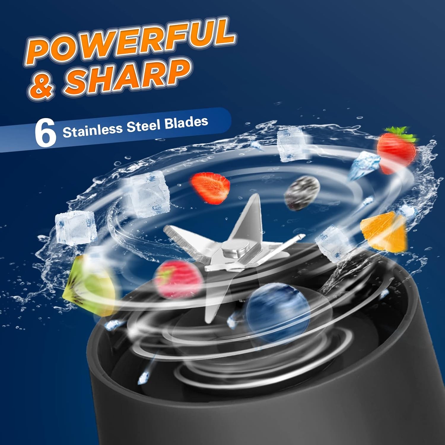 Portable Rechargable Usb Mini Blender Juicer 380ml -Multicolor