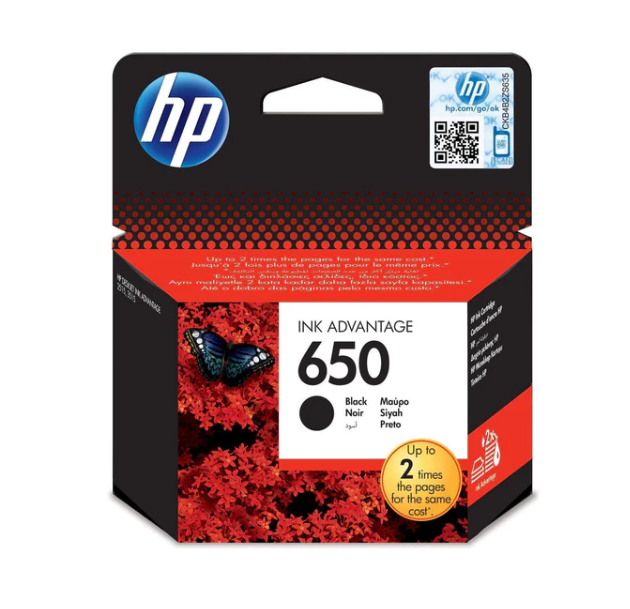 HP 650 Black Original Ink Advantage Cartridge CZ101AK