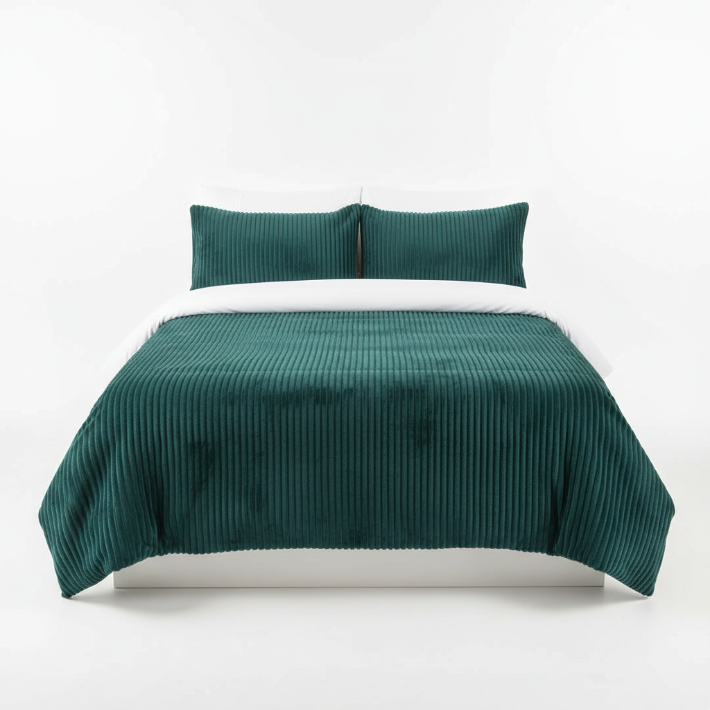 Teal Green Velvet 4pc Duvet Set – 5x6