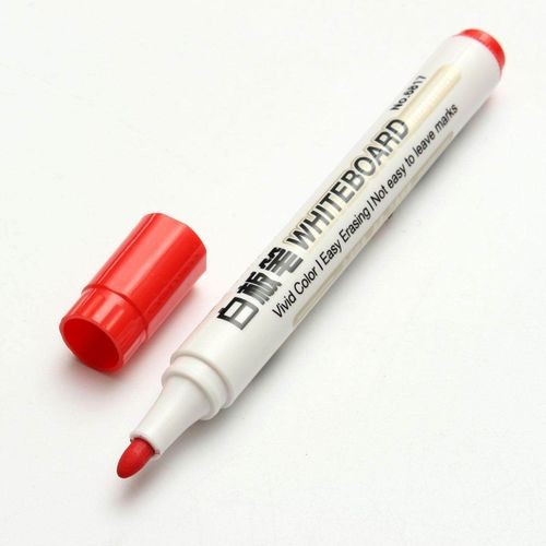 10Pcs/pack Whiteboard Marker Red Black Blue Ink Pen Erasable Maker Pen for White Board Stationery Office School Supplies Gift Red (red)