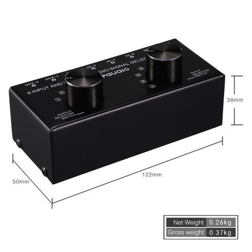 6 Port RCA Composite Video Audio AV Switch Selector Switcher Splitter