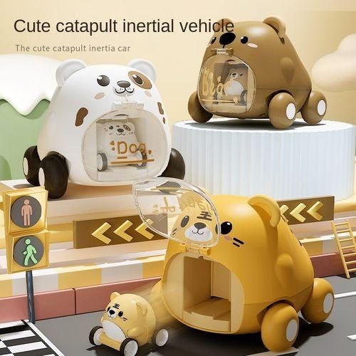 Montessori Baby Toy Cars For 1 Year Old Toddler Birthday Gift Toys Cartoon Car For Babies Boys Interactive Toy For Kids Children2 CarsBear