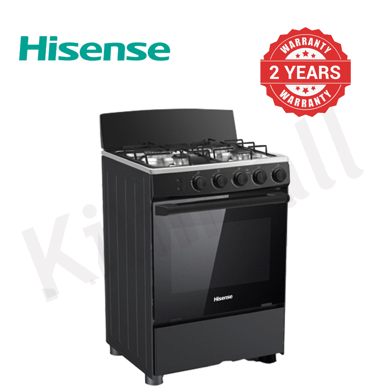 Hisense 4 Burner Gas Cooker - Black