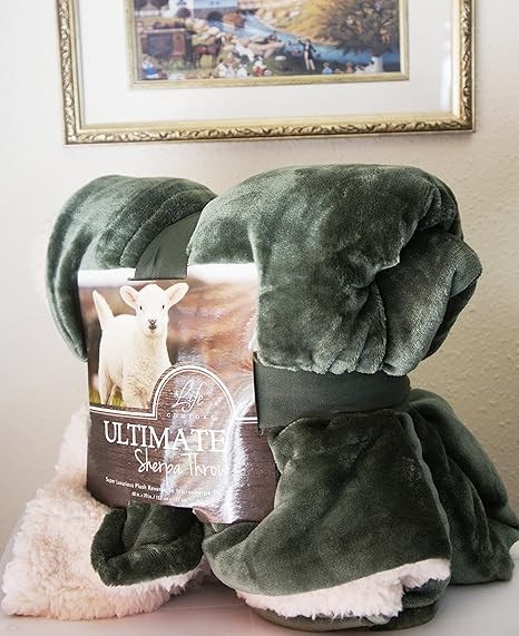 Fleece Woolen Soft Blanket - Army Green