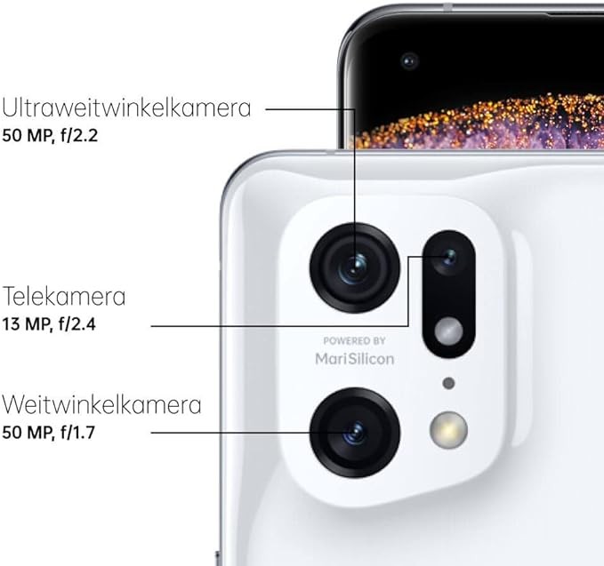 Used OPPO Find X5 Pro Smartphone, 50 MP Triple Camera, 5000 mAh Battery, 80 W Fast Charging, 6.7 Inch 120 Hz AMOLED Display, Snapdragon 8 Gen 1, 12 GB RAM, 256 GB. Exclusive to Amazon on, White