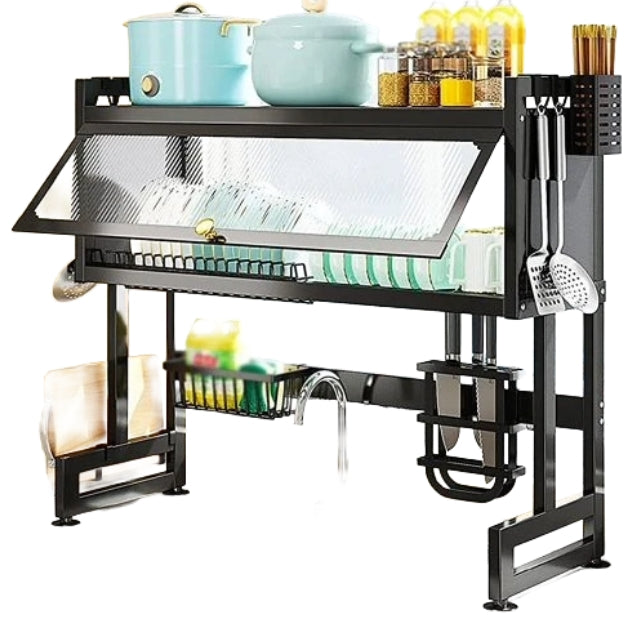 Stainless steel over the sink drying rack