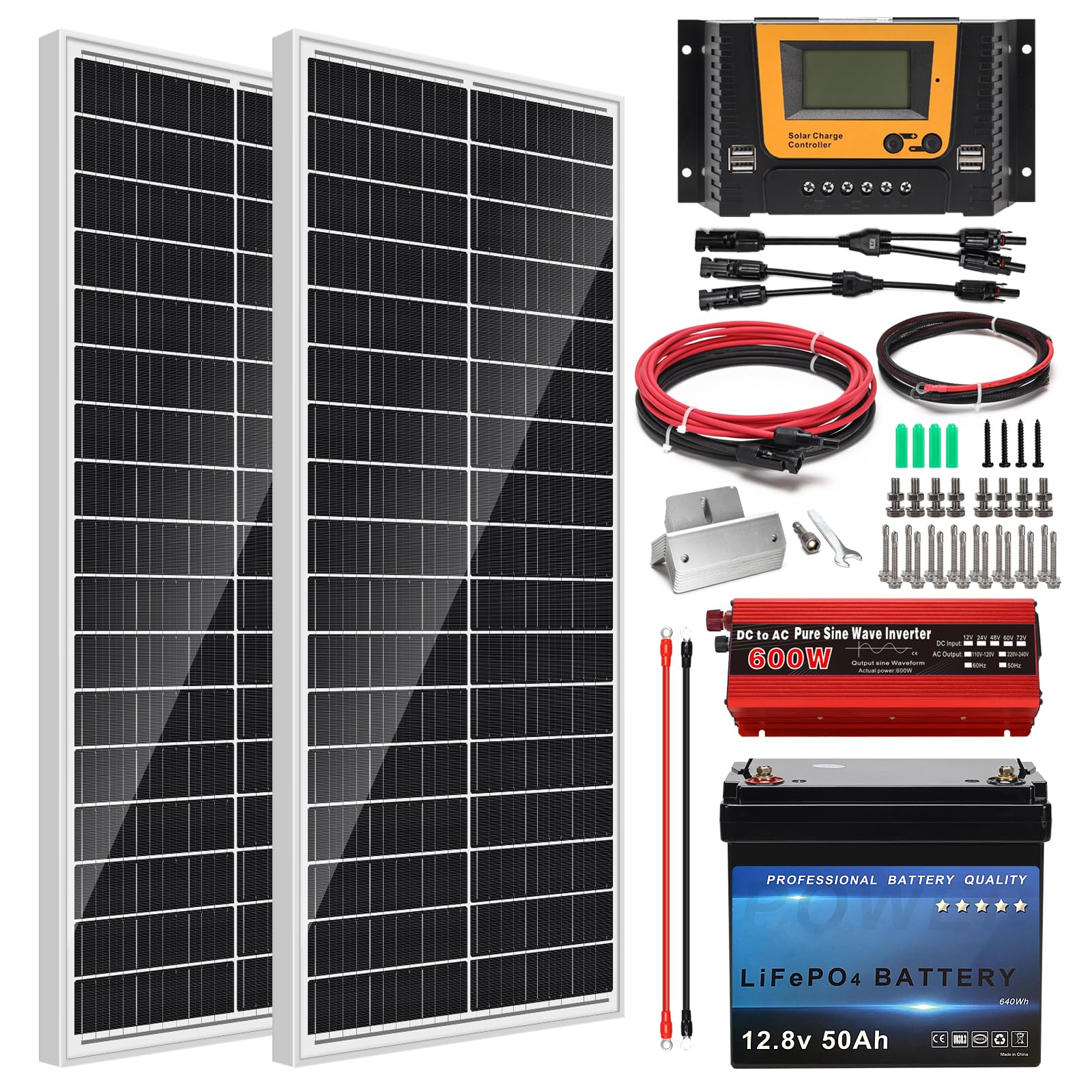 Generic Solar Home System Kit - 200W Panel + Inverter + Battery