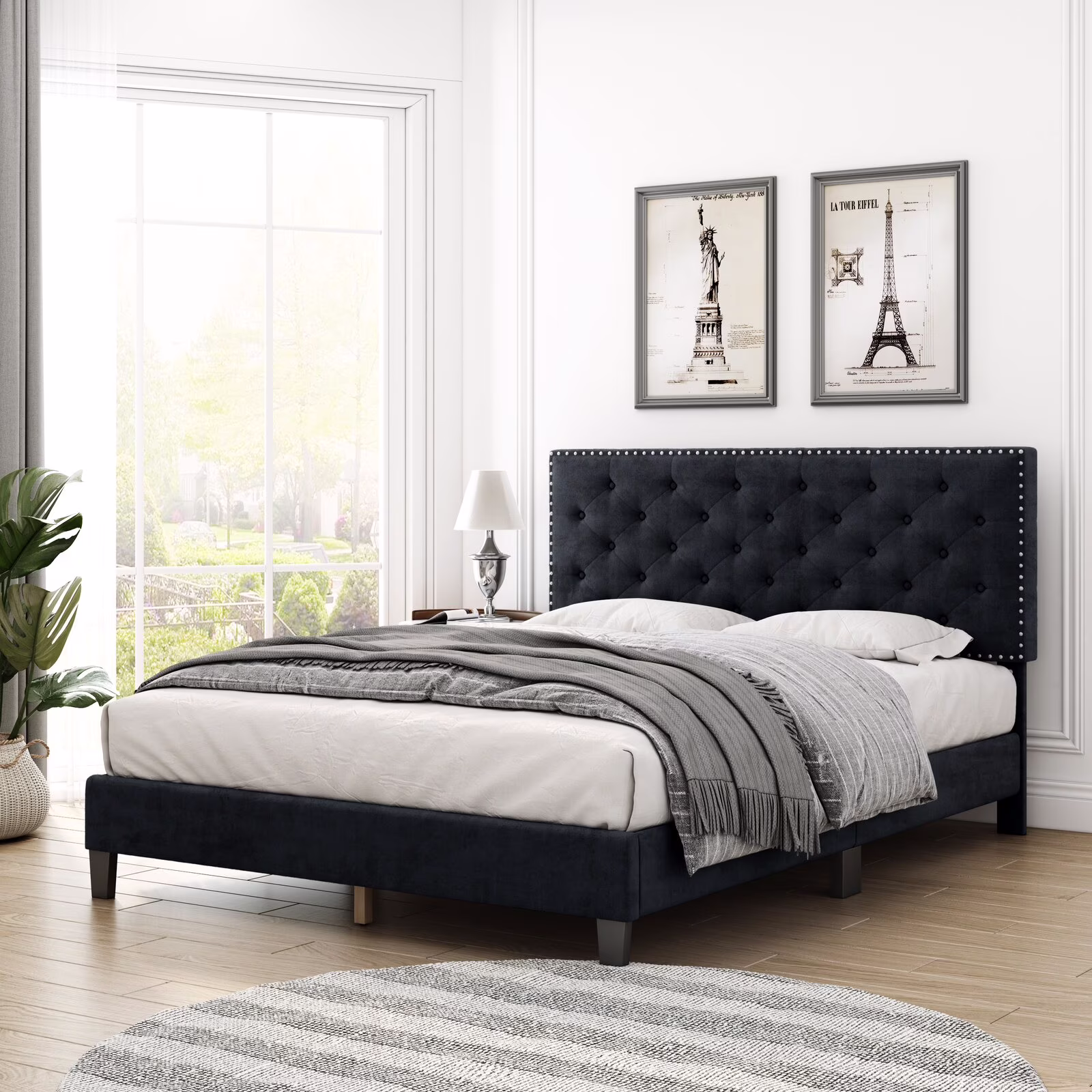 Bed Frame - Queen Size - Black
