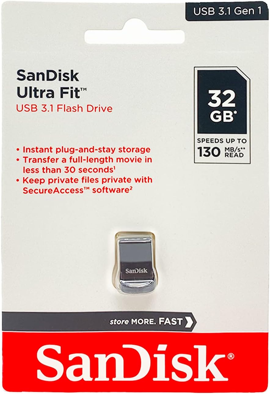 SanDisk Ultra Fit 32GB USB Flash Drive - Black