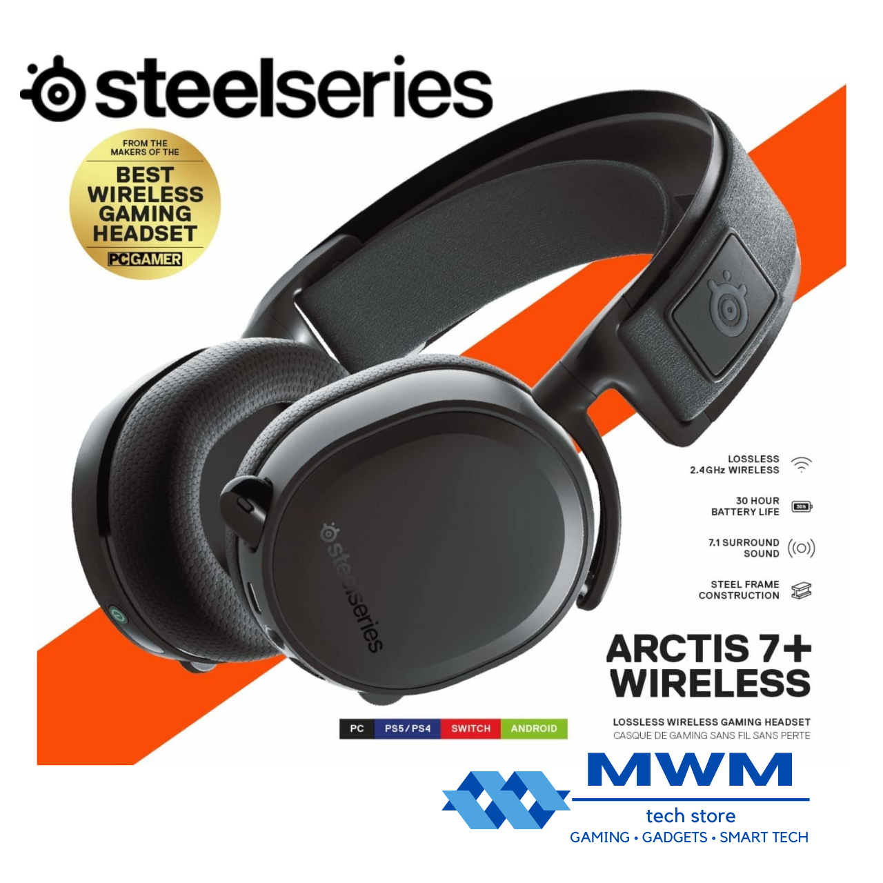SteelSeries Arctis 7 Wireless Gaming Headset - Black