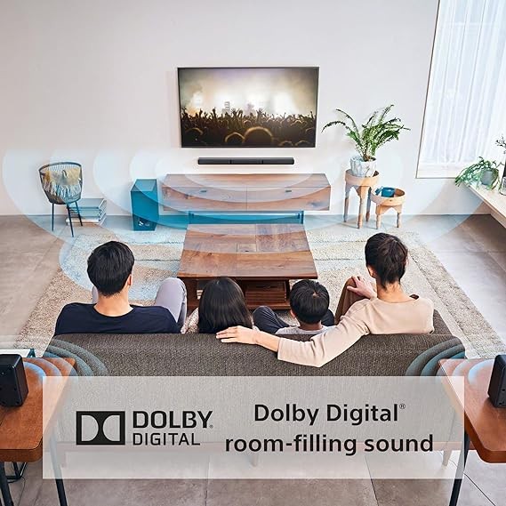 Sony HT-S40R 5.1ch 600W Soundbar for TV with Subwoofer and Wireless Rear Speakers with Bluetooth