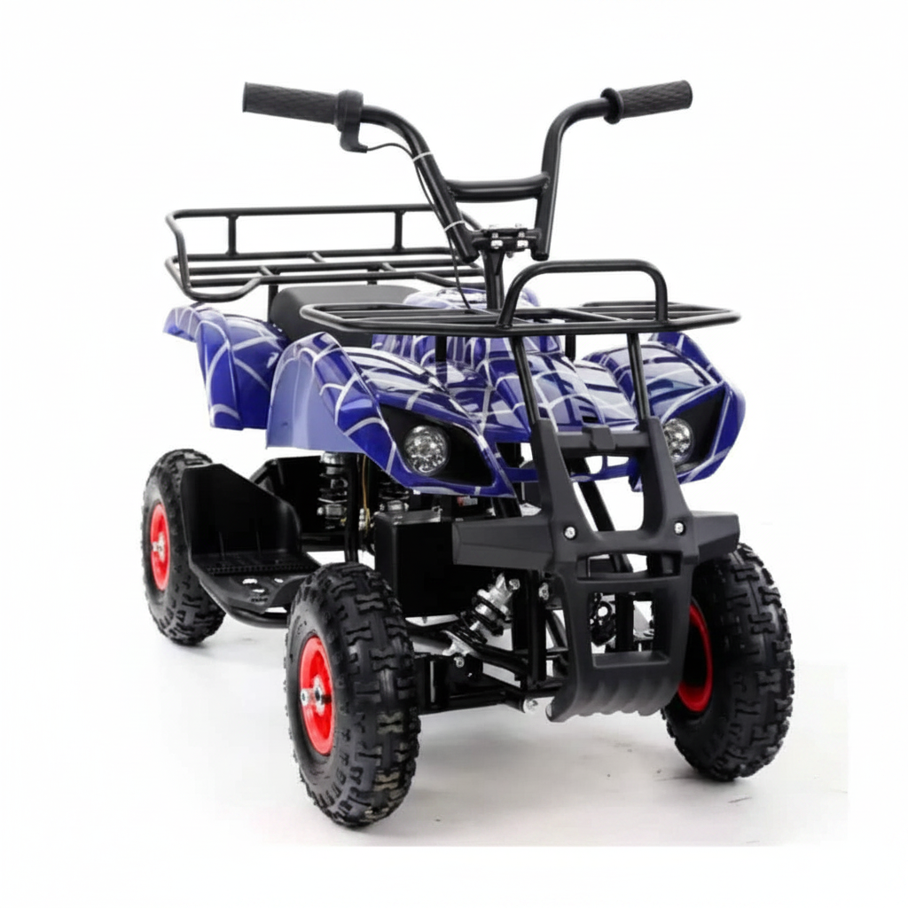 Kids Electric Mini ATV Quad Bike — Blue Spider-Web Edition