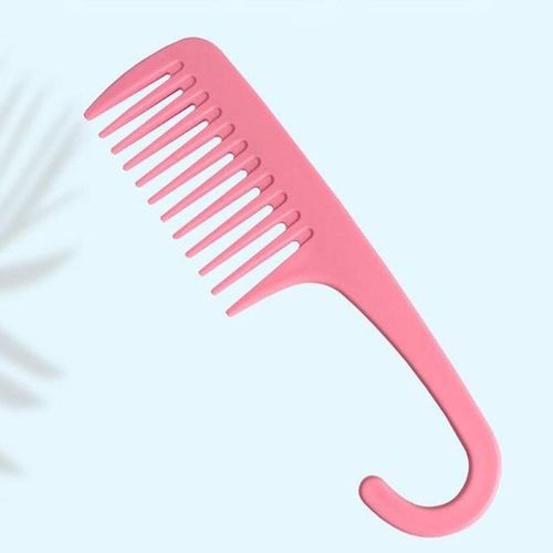 Wide Tooth Comb Shower Comb With Hook For Long Wet Dry Hair Free Pink