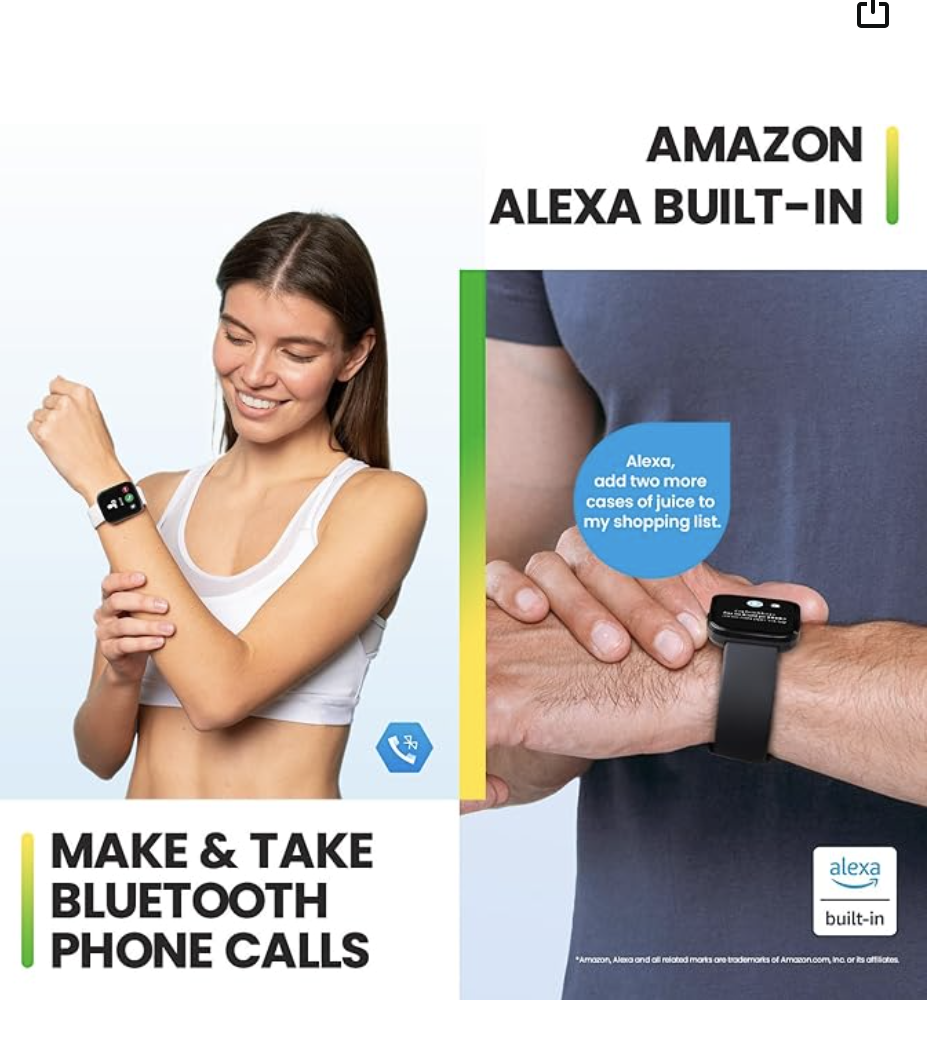 Smart Watch 46mm, GPS, Bluetooth Calling, 10-Day Battery, Step Tracking, Heart-Rate Monitoring