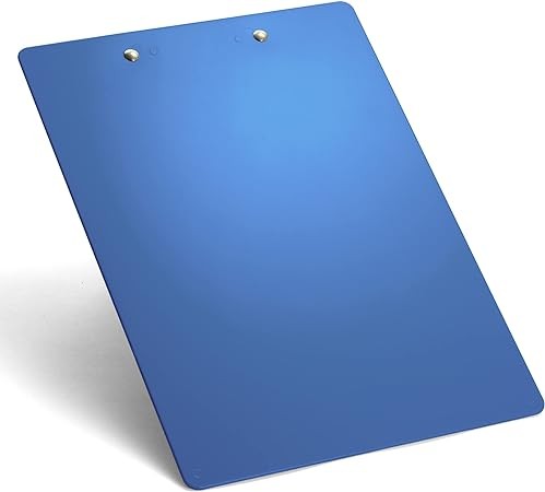 Officemate Plastic Clipboard, Letter Size, Arctic Blue, Pack of 6 (83088)