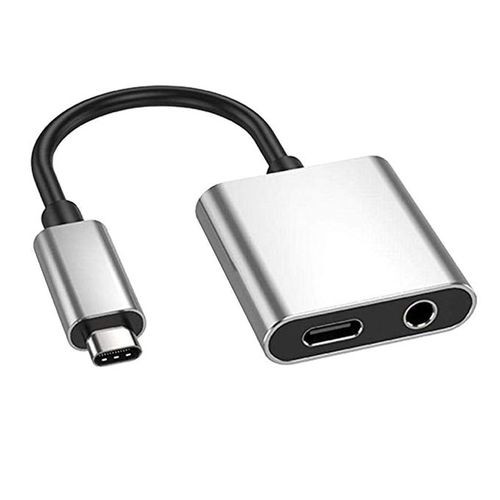 Type C To 3.5mm Audio Aux Jack Adapter USB C Male To 3.5mm Male Silver