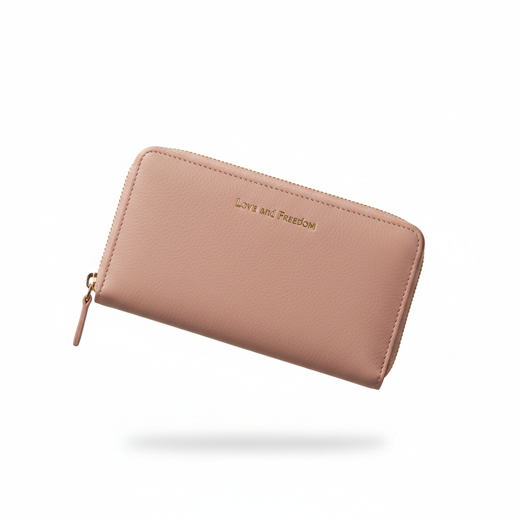 Love and Freedom Long Wallet – Pink