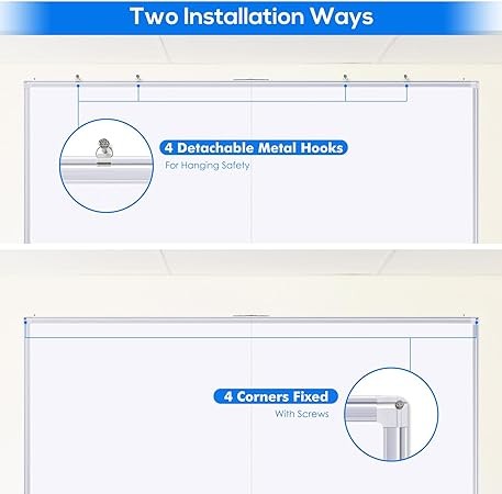 Large Whiteboard for Wall, maxtek 72 x 48 inches Magnetic Dry Erase Board, 6' x 4' Wall-Mounted White Board Message Memo Marker Board Foldable with Marker Tray for Office Home and School
