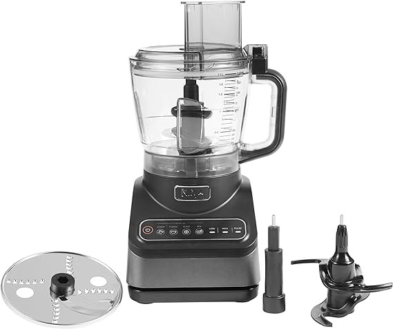 Ninja Food Processor with 4 Automatic Programs; Chop, Puree, Slice, Mix, and 3 Manual Speeds, 2.1L Bowl, Chopping, Slicing & Dough Blades, 850W, Dishwasher Safe Parts, Black BN650UK