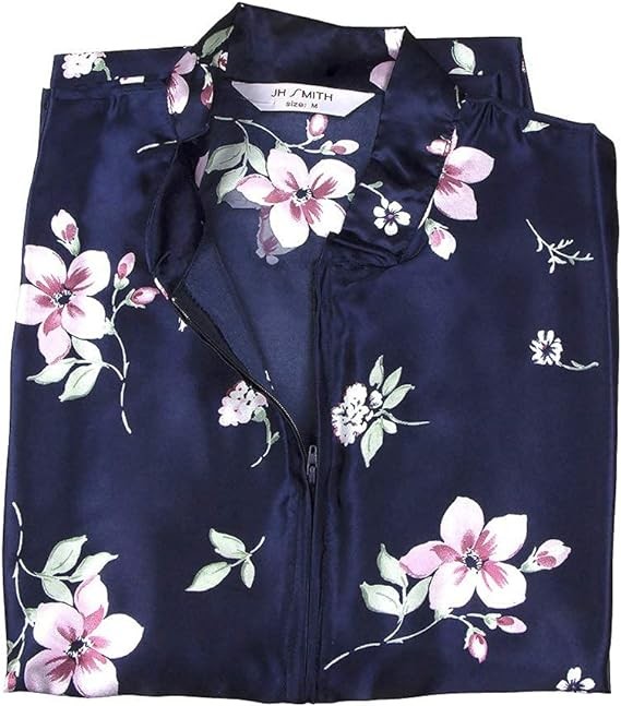 JH Smith Women's Kaftan Satin Gown, Casual Evening Wear, Half-Sleeve Nightgown Sleepwear.