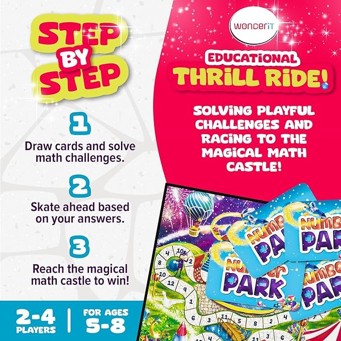 Number Park - Addition & Subtraction Math Games for Kids Ages 5-8 - Fun Educational Learning Game - Math Board Games for Kids - Learning Games for Kindergarten & Up - Math Game Learning Games Gift