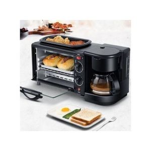 3 In 1 Home Breakfast Machine Maker Coffee Frying Pan Bread -Black