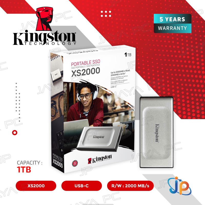 Kingston XS2000 1TB Portable SSD - Black