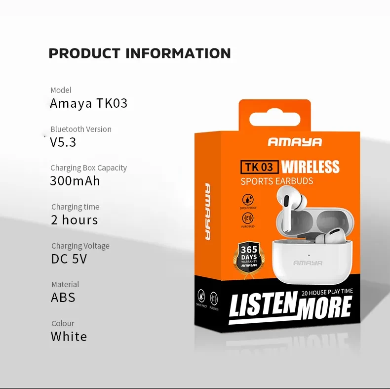 Amaya TK-04 Wireless Sports Earbuds