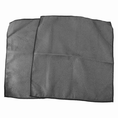 2Pc Car Wash Towel Glass Cleaning Water Drying Microfiber Window Clean Wipe Auto Detailing Waffle Weave For Kitchen Bath ,Dark Gray
