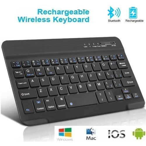 Universal Bluetooth Rechargeable Keyboard, -Black