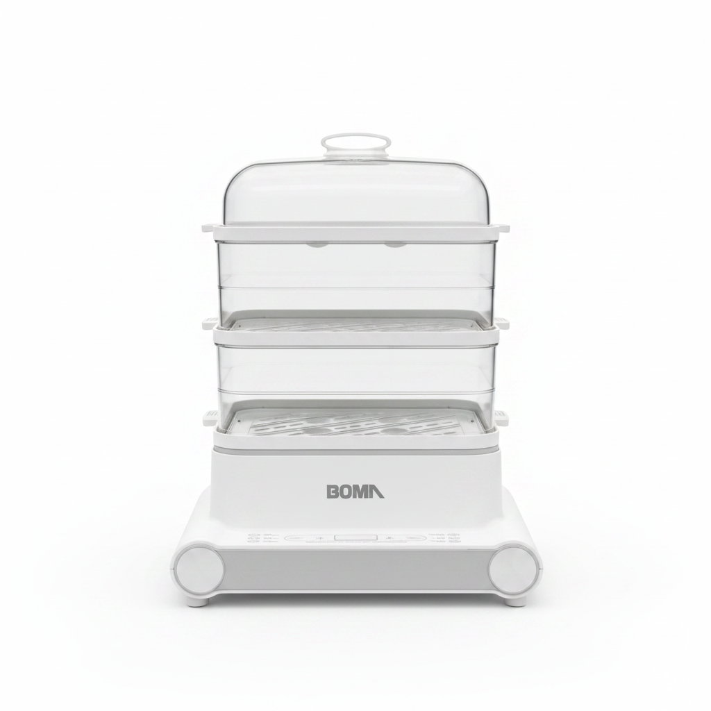 Boma 3-Tier Electric Food Steamer | Large Capacity | Healthy Cooking | Timer Control