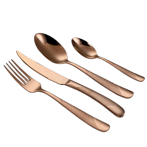 cathyladi Steak Knives Fork Set Silverware Set 18/10 Stainless Steel Flatware Set Tableware Cutlery Set 24-Piece for 6 with Packagebox Mirror Finished