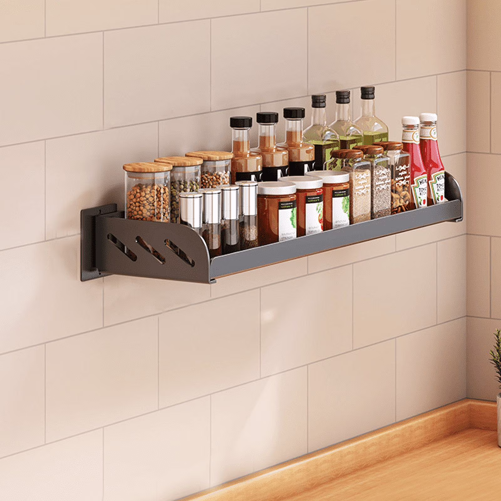 Spice Rack - Wall Mounted - Black