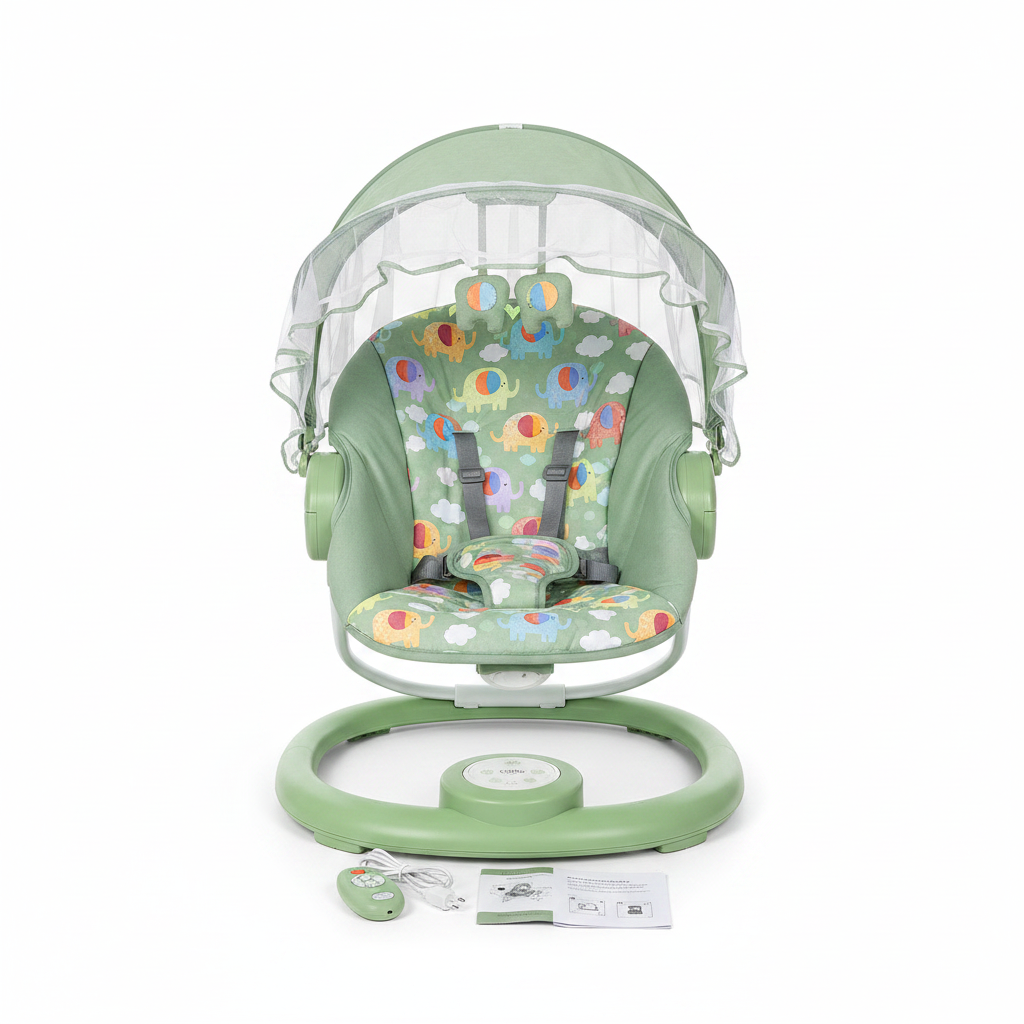 Electric Baby Swing Bouncer Chair with Canopy, Remote & Music