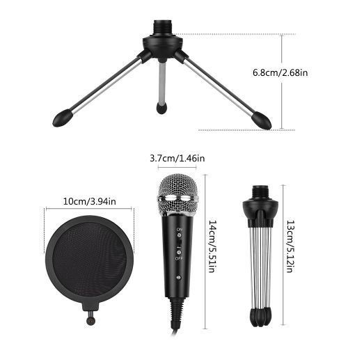 Video Microphone Kit With Mini Microphone Tripod