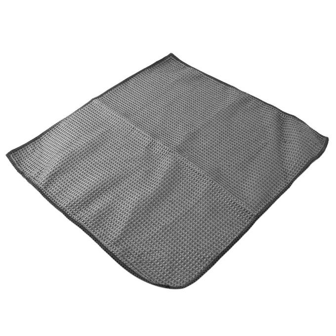 2Pc Car Wash Towel Glass Cleaning Water Drying Microfiber Window Clean Wipe Auto Detailing Waffle Weave For Kitchen Bath ,Dark Gray