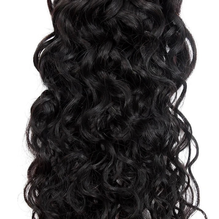 Virgin Malaysian Water Wave Grade 10A Human Hair, Color 1B Natural