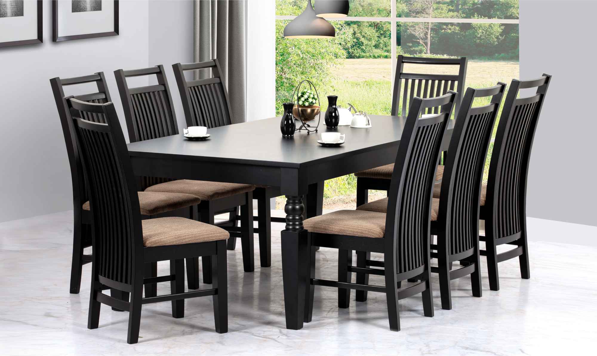 Dining Table Set - 8 Seater - Black