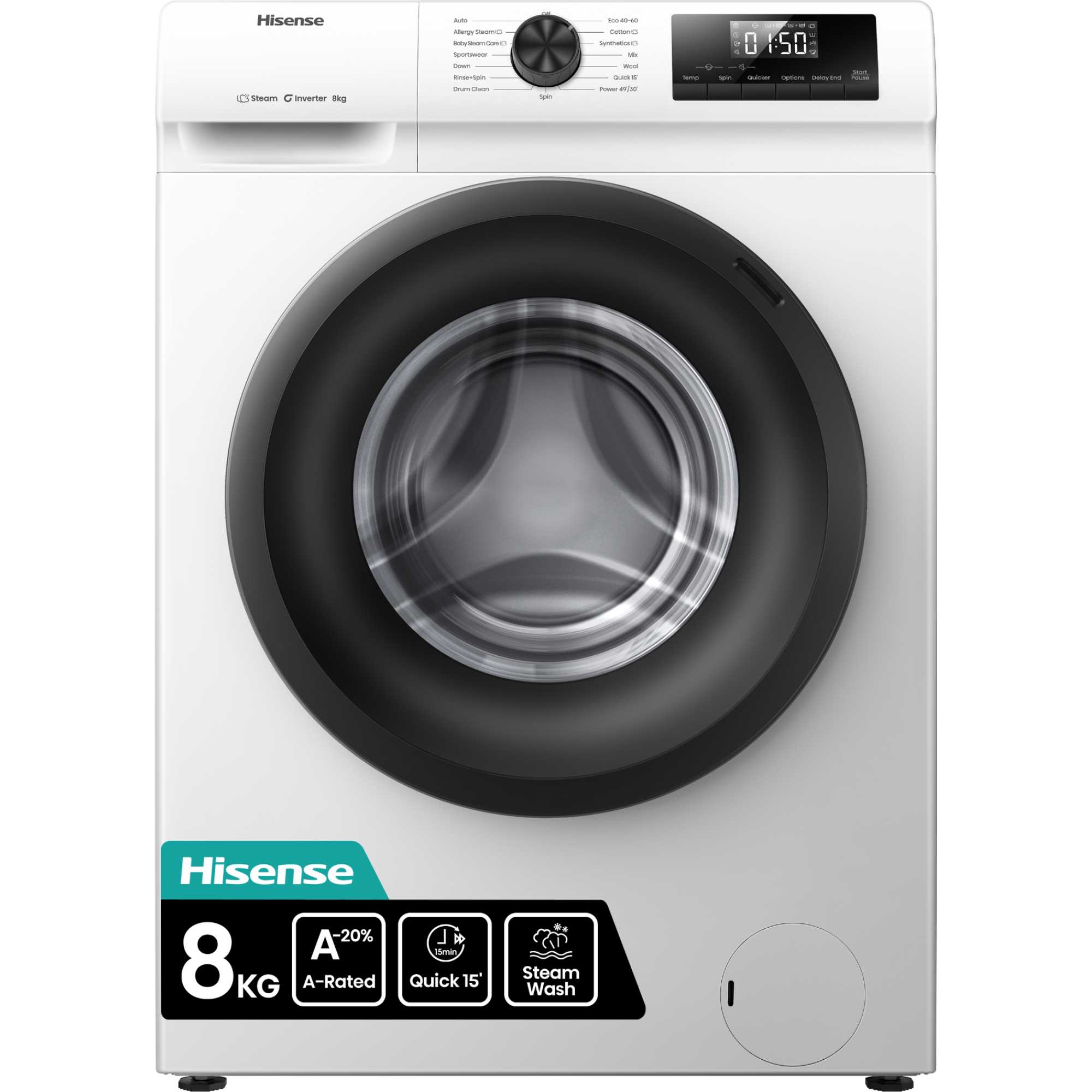 Hisense 8kg Top Load Washing Machine - White