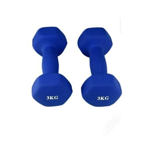A Pair Of 3kg Vinyl Dumbbells Gym Weight Lifter - Blue