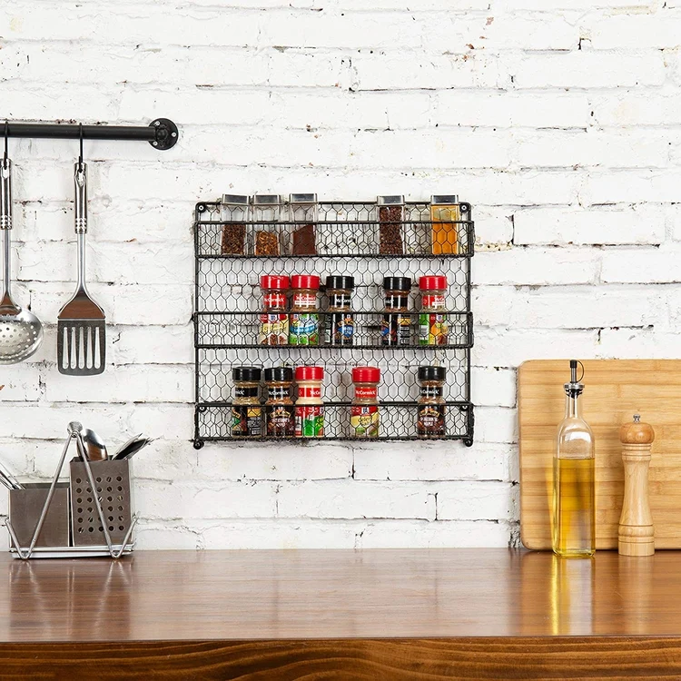 Spice Rack - Wall Mounted - Black