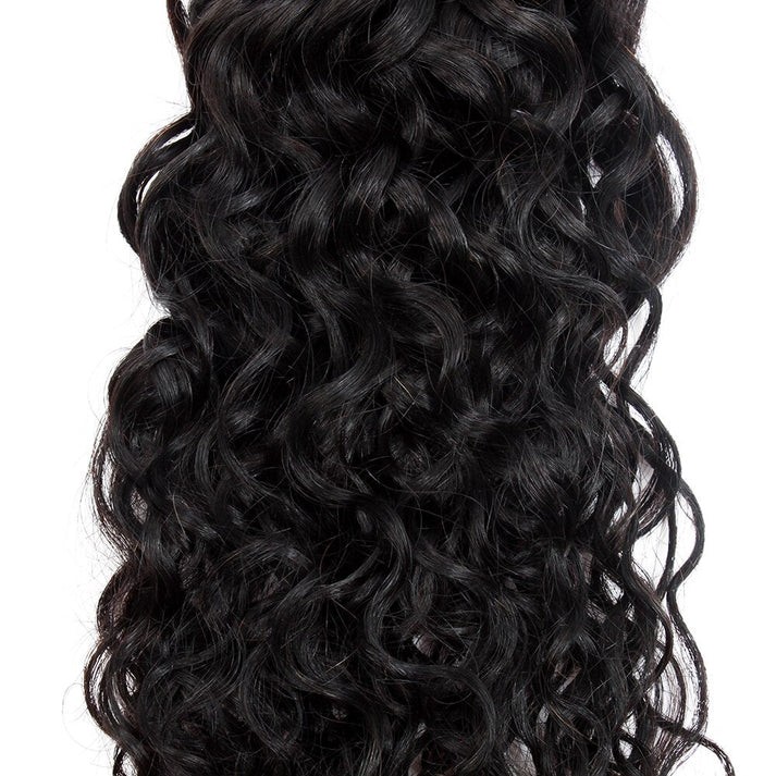 Raw Malaysian Water Wave Grade 15A Human Hair, Color 1B Natural, 3 bundles/package