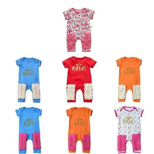 Toddler Kid Mop Crawl Romper Summer Short Sleeve Soft Cotton Babies