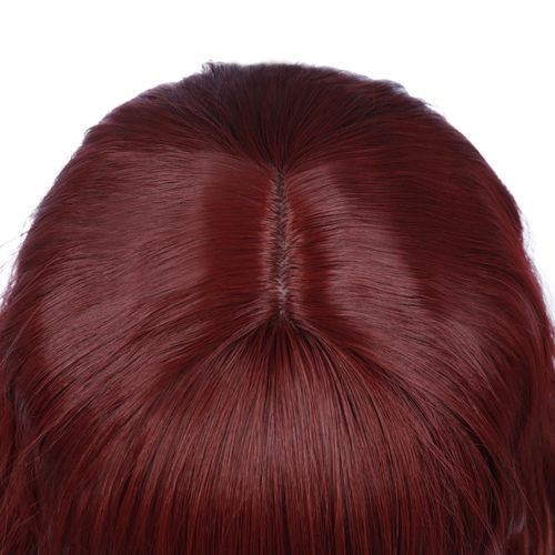 Fashion Women Red Smooth Long Curly Wig High Temperature-