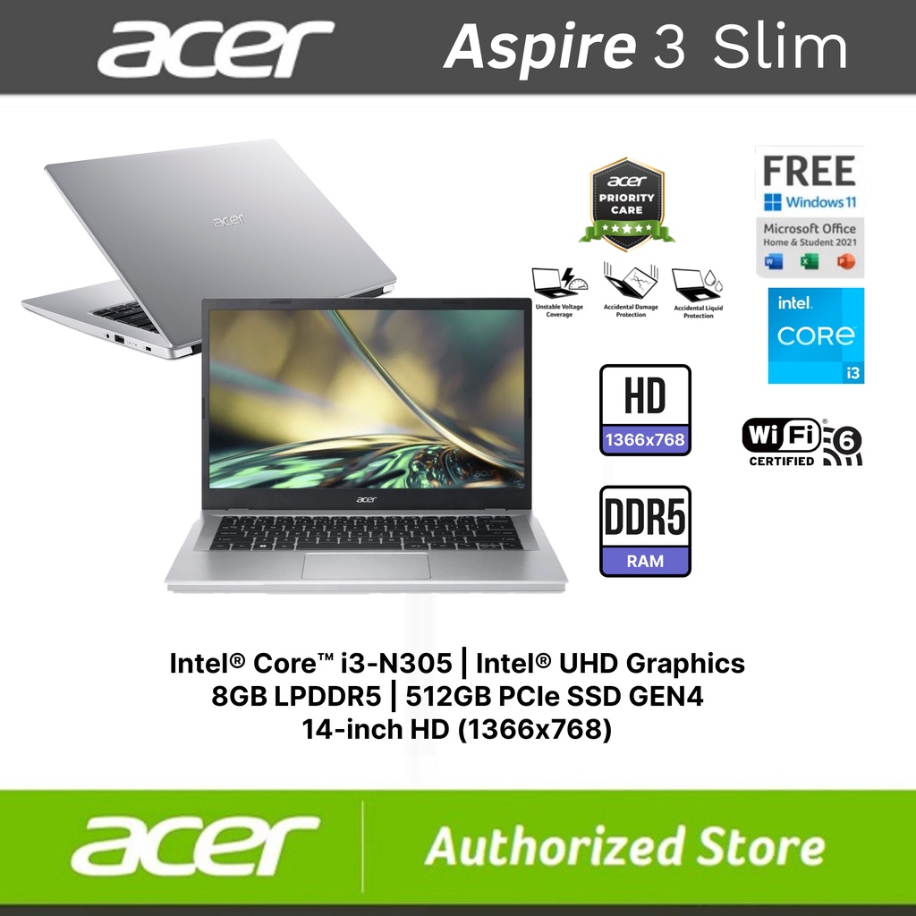 Acer Aspire 3 Intel Core i3 8GB/512GB SSD
