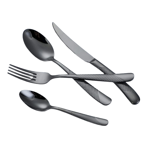 cathyladi Steak Knives Fork Set Silverware Set 18/10 Stainless Steel Flatware Set Tableware Cutlery Set 24-Piece for 6 with Packagebox Mirror Finished