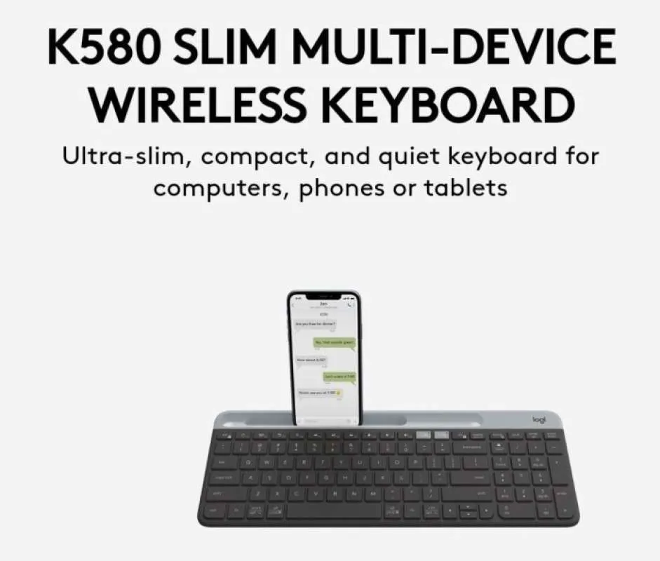 Logitech K580 Slim Multi-Device Keyboard - Black