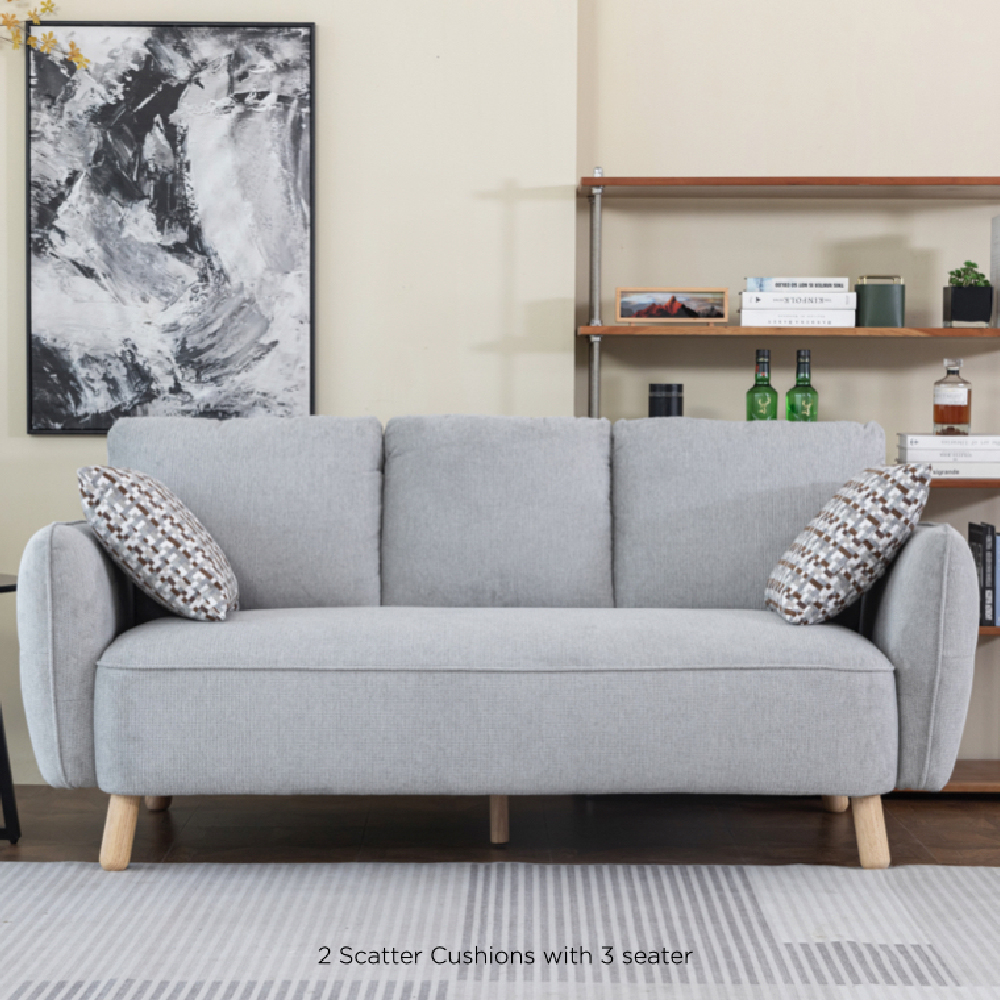 Sofa Set - 3 Seater - Gray Fabric
