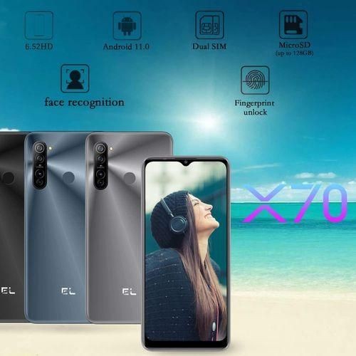 Kxd EL X70 - 6.52'' (3GB RAM+32GB) 8MP Dual Camera, Free Glass Protector - Black