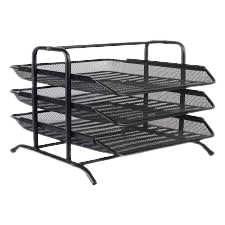 3Layers Office Tray, metallic- Black